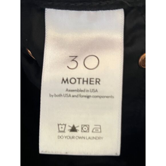 MOTHER Denim Black The Insider Crop Step Fray Not Guilty Jeans Women's Size 30 - Picture 5 of 12